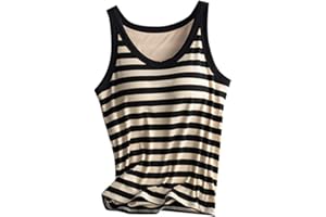 Gaexia Built in Bra Tank Tops for Women Loose Fit Summer Casual Flowy Cami Tops Adjustable Spaghetti Strap Solid Color Vest