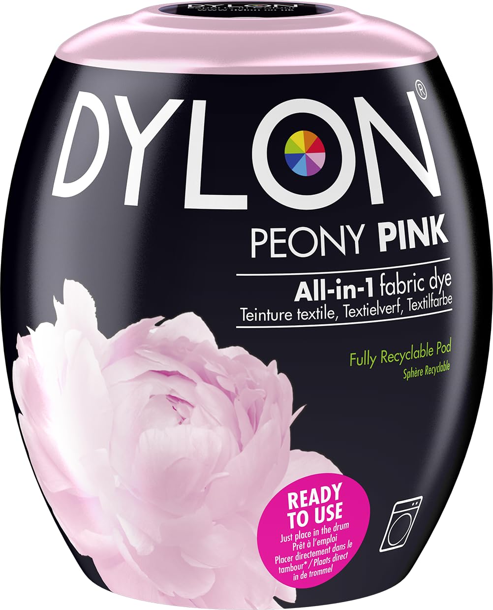 DYLON Washing Machine Fabric Dye Pod for Clothes & Soft Furnishings, 350g – Peony Pink