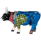 Pacific Giftware Cow Parade Fancy Holstein Cow Decorative Figurine, Resin, Green, 6.3 x 2.1 x 3.94 Inches