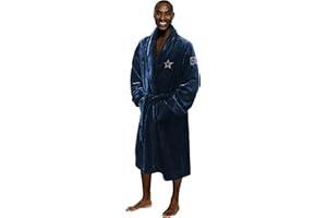 Northwest The Company OFFICIAL NFL Dallas Cowboys Men's L/XL Silk Touch Bath Robe With Number, Blue, 26" x 47"