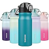 BJPKPK 18oz Insulated Water Bottle with Straw Stainless Steel Double Wall Water Bottles BPA Free Leak Proof Thermal Flask with Lockable Flip Lid and Soft Silicone Spout,Laguna
