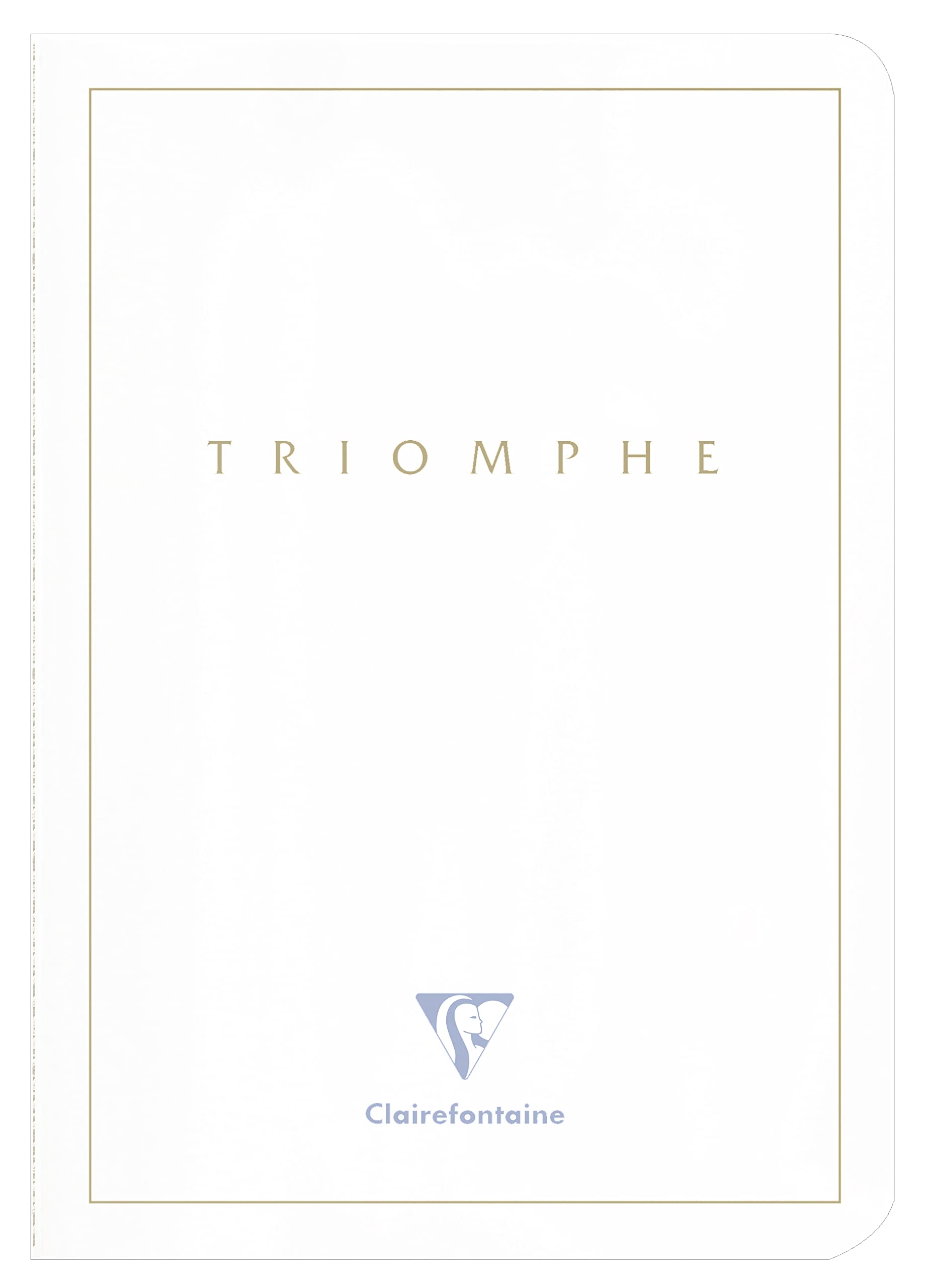 Clairefontaine 36120C Collection Triomphe GOLD A White Sewn Notebook - A5 14,8x21 cm - 96 Plain White Pages - Paper 90 g - Card Cover with Gold Marking