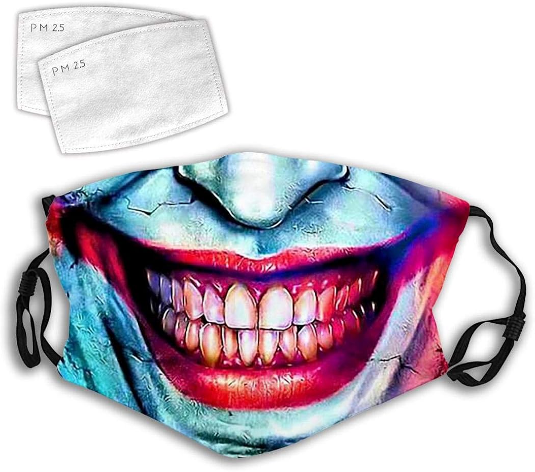 Choarica Clown Face Jo-Ker Mouth Dust Mask Windproof Muffle Reusable Face Cover Adjustable Ear Loops: Clothing