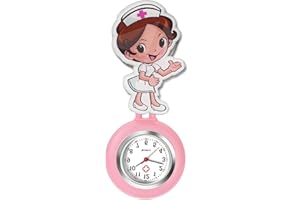 AGEN KGEN 3X Retractable Nurse Watch for Nurses Doctors, Clip-on Hanging Lapel Nurse Watch Silicone Cover Brooch Fob Pocket Watch Badge Reel