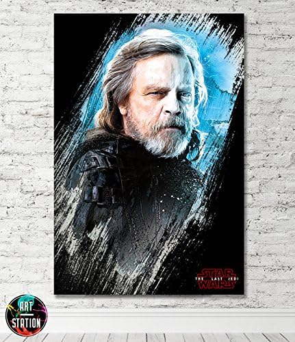 Star Wars The Last Jedi Luke Skywalker Movie Box Framed Canvas Print - Wall Art - Ready To Hang