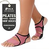 PIGA Toeless Pilates Socks – Non-Slip Grip for Men & Women, Breathable, Durable for Pilates, Barre & Yoga Workouts