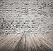 LB 8x8ft Gray Brick Wall Backdrop Vintage Wood Floor Backdrops for Photography Newborn Baby Shower Kids Birthday Party Portraits Photo Booth Studio Props
