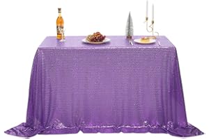 nanbowang Light Purple Sequin Tablecloth Glitter Sparkly Iridescent Shimmer for Rectangle Table Cloth 50 X 50 Table Covers Decorations for Birthday Party Supplies Event Wedding Table Skirt Decor