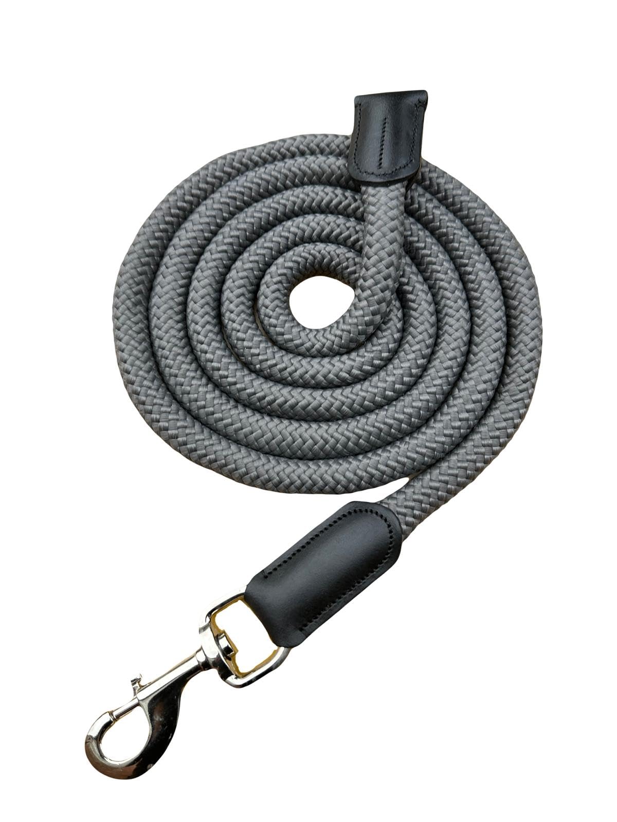 Luxury Horse Lead Rope for headcollars with Leather 18 mm thick (Green)