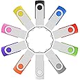 Vibrant 10-Pack of 2GB USB 2.0 Multicolor Swivel Flash Drives - Portable Thumb Drives with 12 White Labels for Customized Marking and Easy Organization