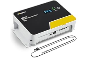 BougeRV MPPT Solar Charge Controller 40A, with Remote APP Control, Backlit LCD Display, Temperature Sensor, 12V/24V/36V/48V Battery Regulator, for LiFePO4, SLD, AGM, FLD, Gel Battery, Negative Ground
