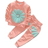 Toddler Baby Girls Sunflower Clothes Set Long Sleeve Top and Pants 2pcs Outfits Fall Clothes