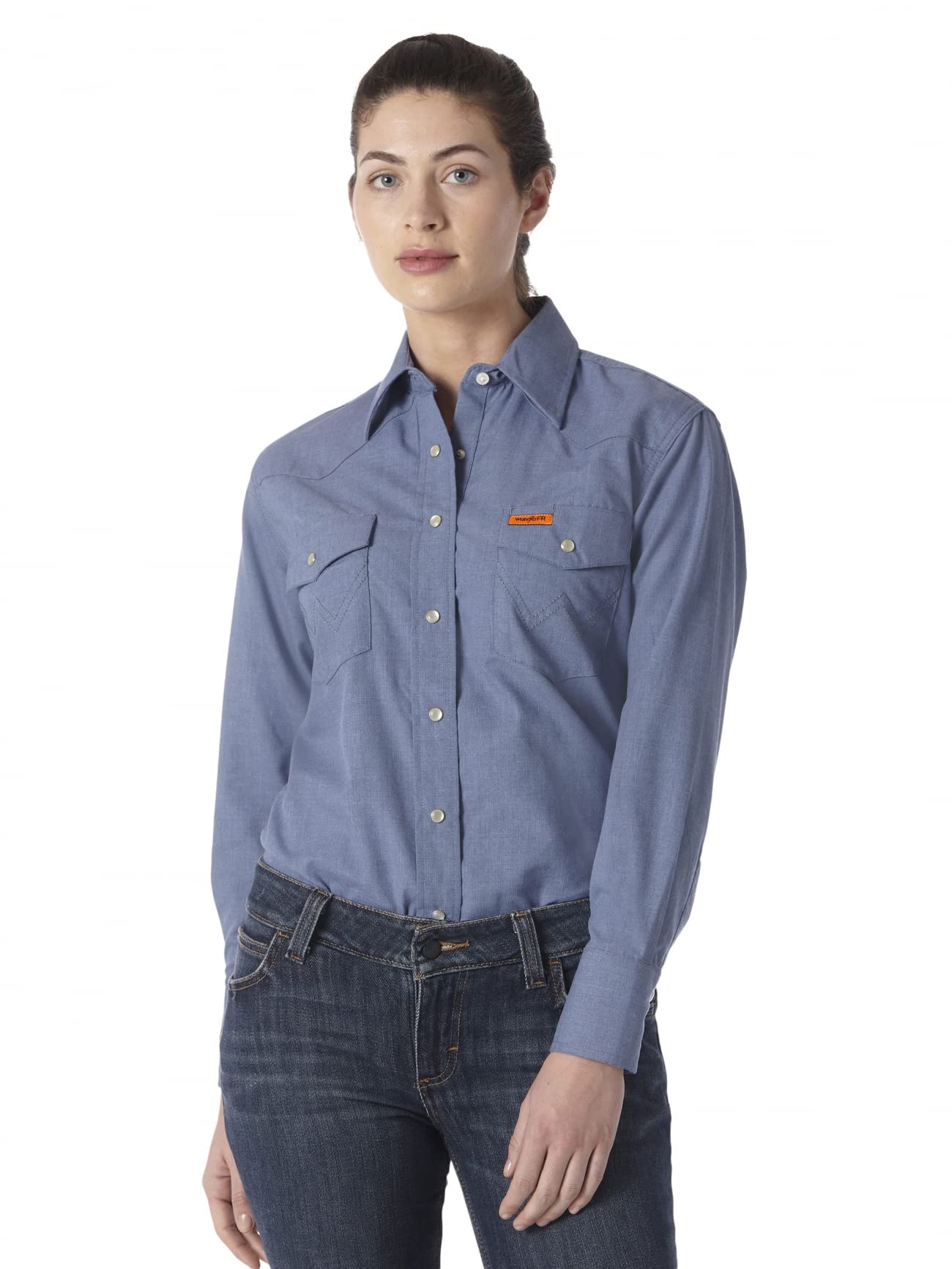 WranglerwomensFr Flame Resistant Western Long Sleeve Snap Work Shirt