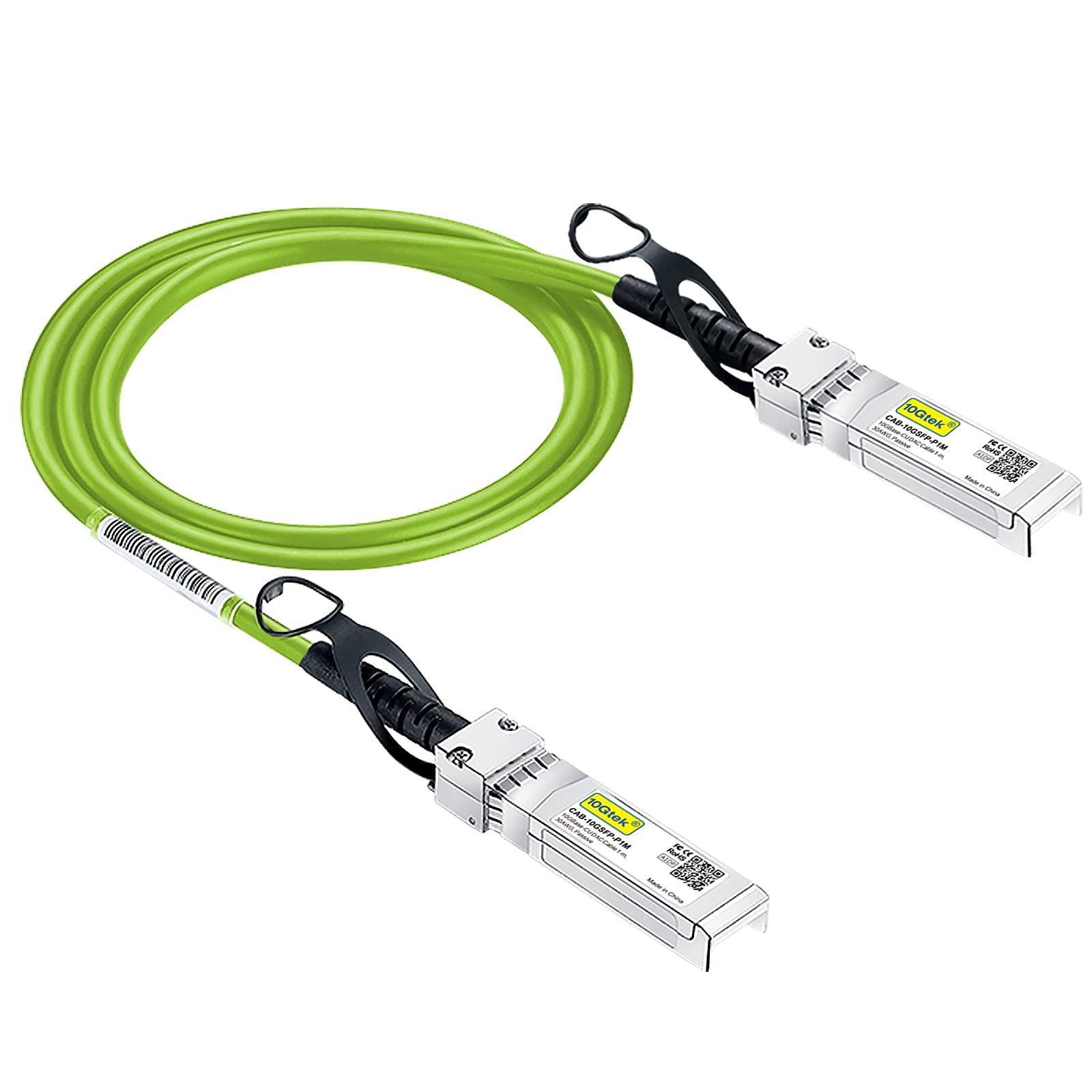 Green 10G SFP+ DAC Cable 2-Meter(6.5ft), Twinax SFP+ Compatible for Cisco, Ubiquiti, D-Link, TP-Link, Netgear, Zyxel, Mikrotik