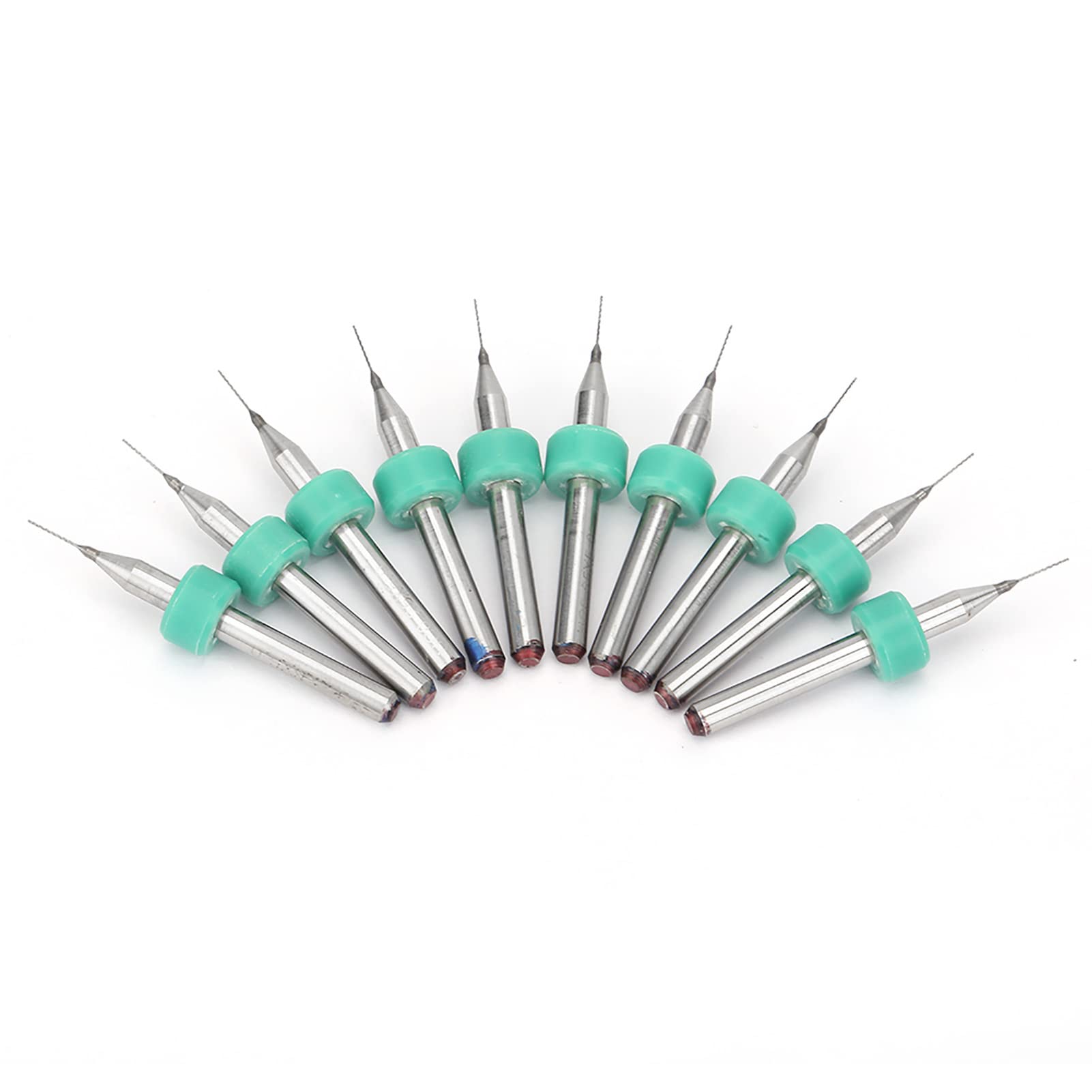 10pcs Mini Carbide Drill Bits Set for Printed Circuit Board CNC Engraving High Hardness(0.25mm)
