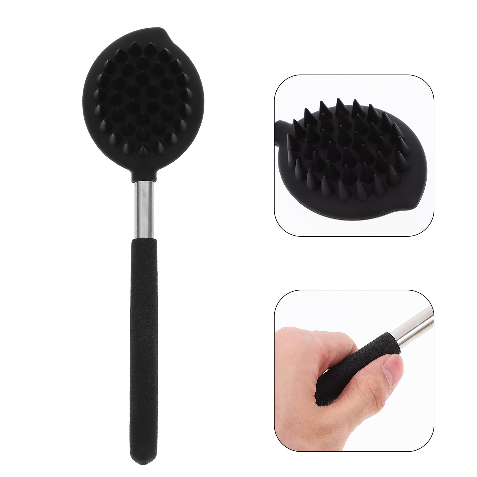 Healeved Silicone Body Bathing Brush Long Handle Back Scrubber for Shower Exfoliating and Massaging Body Scrubber for Men and Women Back Clean Tool for Skin Care