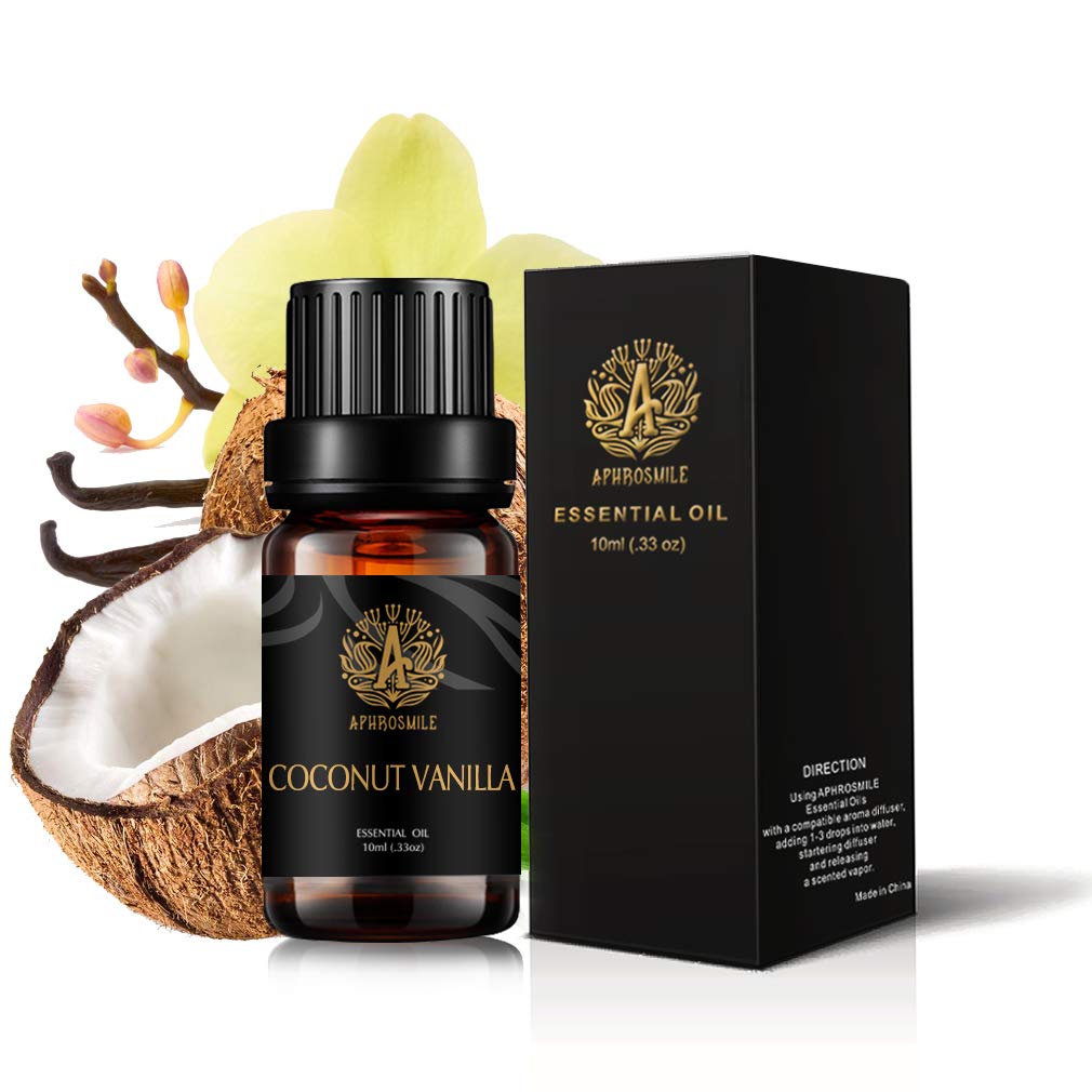 Coconut Vanilla Essential Oil for Humidifier - Therapeutic Grade, 100% Pure Aromatherapy Fragrance for Diffuser, 0.33oz-10ml
