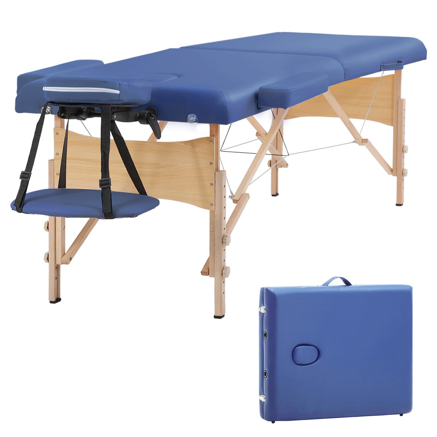 BestMassage Massage Bed Portable Massage Table 2 Folding Lash Bed Height Adjustable 28 Inch Wide Spa Table with Non-Woven Bag for Spa Footmassage Facial CareSpa Tattoo Image