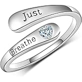 Yorionke Just Breathe/Let Them/I Can Do All Things Cross Ring Inspirational Open Rings Jewelry Gifts for Women