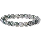 YMHOP Moss Agate Beaded Bracelets for Women Stackable Green Gemstone Beads Stretch Bracelets for Women