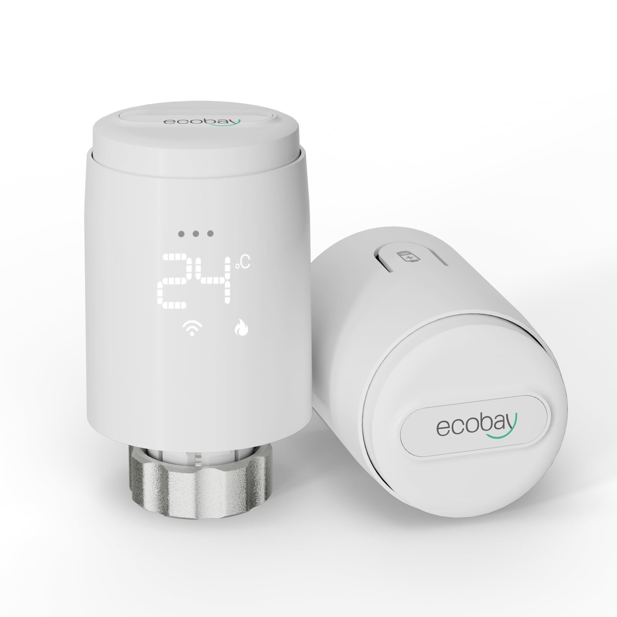 ECOBAY Smart Radiator Thermostat 2 Pack, Zigbee TRV Add-on, Wireless Thermostatic Radiator Valve, Tuya APP & Voice Control (Alexa, Google Assistant), Energy Saving