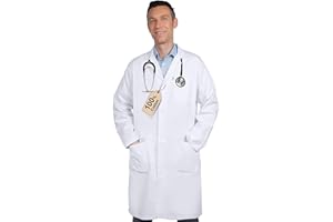 DR INSTRUMENTS DR Uniforms Cotton Lab Coat - Unisex White Long Coat for Students and Doctors