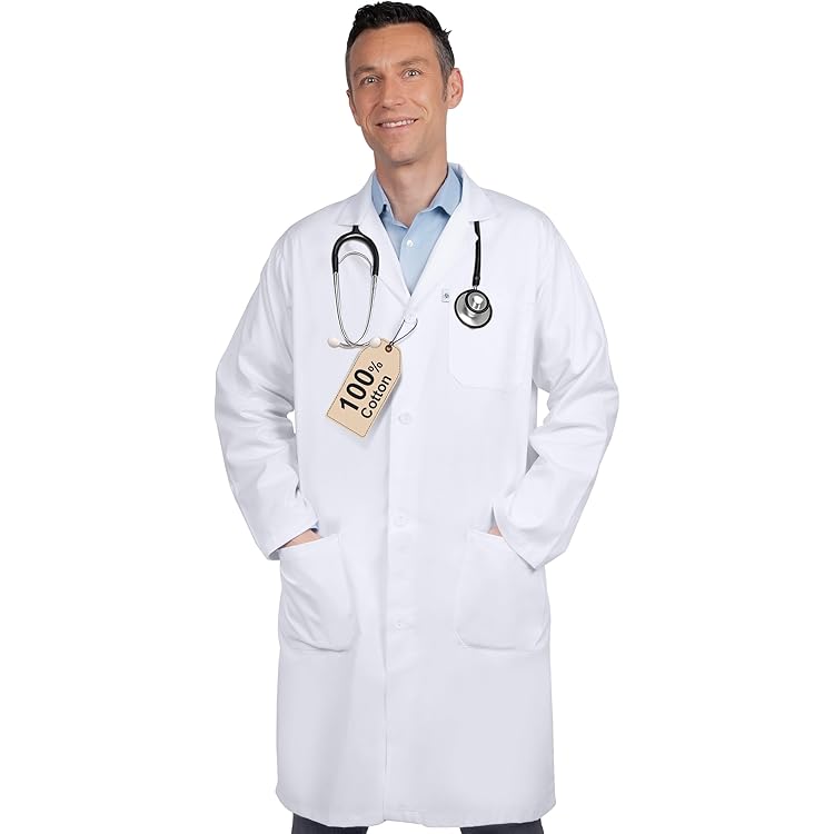 Amazon.com: Professional Unisex 100% Cotton Lab Coat for Men