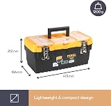 PEREL 16-inch Toolbox OM16M Metal Latches Removable Tray Organizers view 6