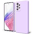 oakxco for Samsung Galaxy A53 5g Case Liquid Silicone, Cute Thin Slim Soft Rubber TPU Plain Smooth Gel Cover for Women Girl, Matte Solid Color Protective & Shockproof Bumpuer, Purple Lavender Lilac