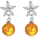VIJASHOP Amber Earrings for Women Amber Stud Dangle Earrings Jewelry Christmas Gift for Mom Wife