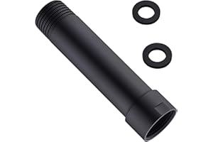 Black Shower Arm Extender, 4 Inch Shower Arm Extension by BSTIIU, NPT 1/2 Inch Male to Female, Straight Shower Arm in Matte Black