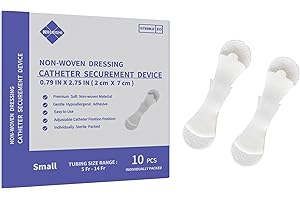 NBLEISHI Medical Catheter Securement Device,Soft Material and Hypoallergenic Adhesive,Small Size for Catheter Securement,White, Small （Pack of 10）