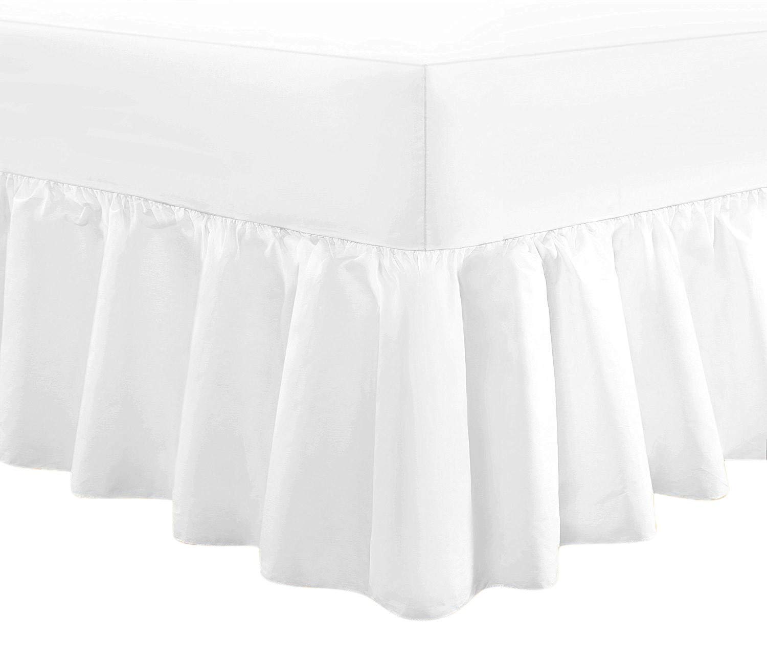Linen Zone Extra Deep Fitted Frilled Valance Bed Sheet Easy Care 18