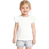 ZFZDRen 12M-14Y Toddler Baby Girls T Shirt Solid Color Blouse Ruffle Top Cotton Casual Tees Plain Shirt