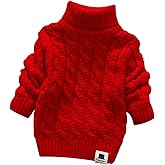 MODNTOGA Toddler Baby Boys Girls Knit Sweaters Cable Turtleneck High Collar Fall Winter Soft Warm Sweater Pullover Tops