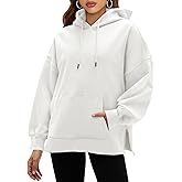 Fisoew Women's Hoodies Oversized Sweatshirts Casual Long Sleeve Side Slit Pullover Tops Fall Winter Outfits with Pocket