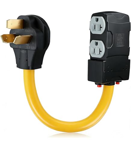 L5-20P Male 3-Pin Twist-Lock Plug To Standard 5-15R 3-Pin Wall