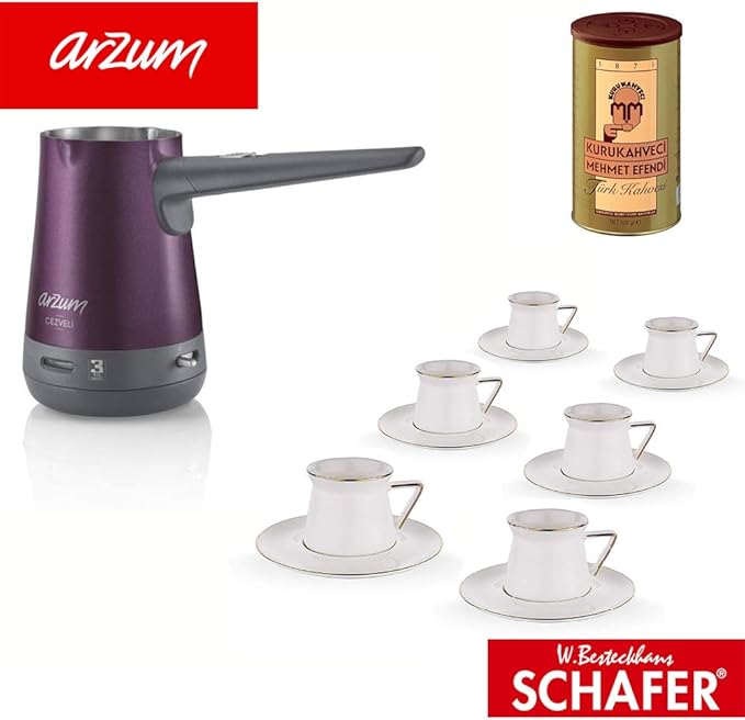Arzum Cezveli Turkish Coffee Machine + Schafer Turkish Coffee Set