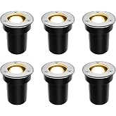 SUNRIVER Low Voltage Landscape Lights,1W Outdoor In-Ground Lights 12V-24V LED Landscape Lighting for Paver, Deck, Step, Garden, IP67 Waterproof (6 Pack Warm White)