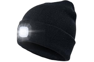 CENSGO Unisex Beanie Hat with Light, LED hat USB Rechargeable Headlamp Beanie, Gadgets Gifts for Dad Father Men Husband Warm 
