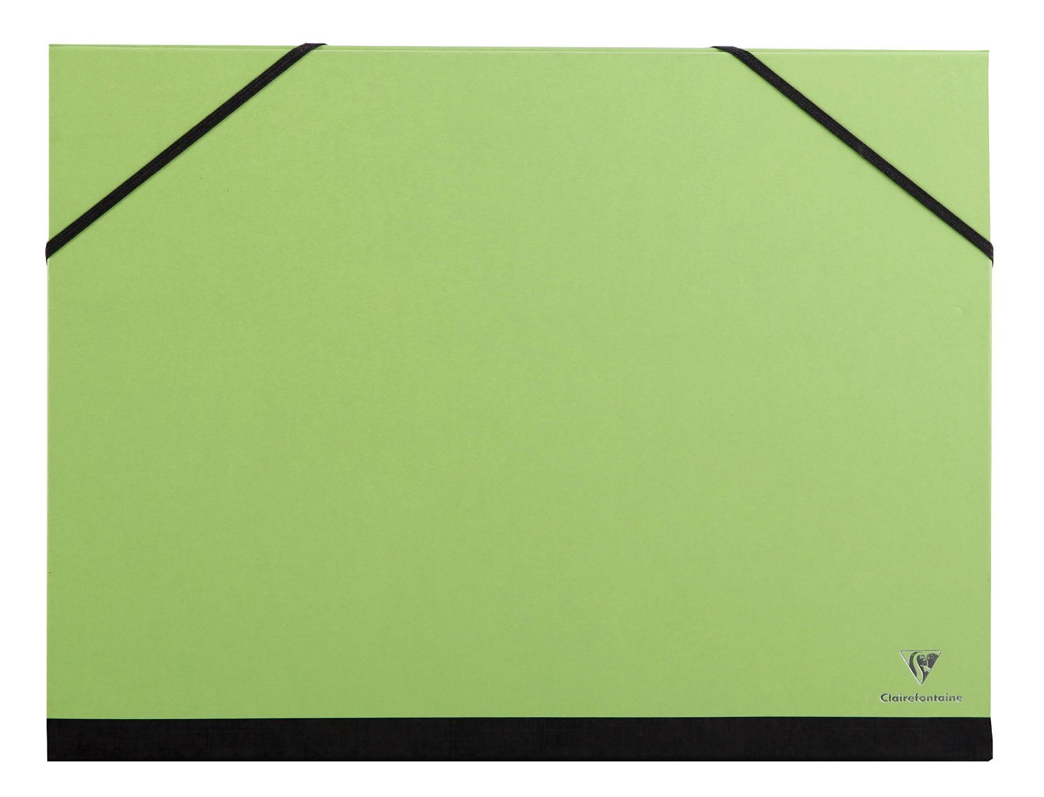 Clairefontaine - Ref 44804C - Art Folder with Elastic Straps Closure - Apple Green Colour - Customisable Vellum Card Surface, Suitable for 24 x 32cm Sized Documents
