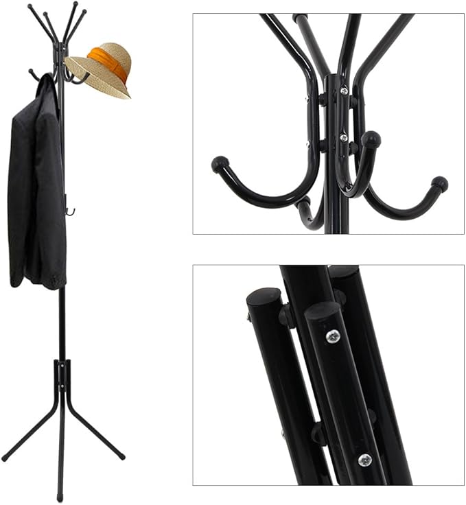 MultiWare Hat Coat Stand Cloth Hat Hanger Freestanding 8 Hooks