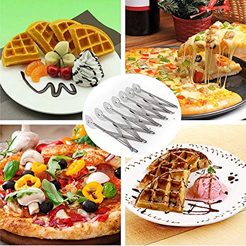 Wheel Pastry Cutter Stainless Steel Cookie Dough Cutter Kitchen Baking Tools for brownies cookies pizza (5 Rounds) - Thumbnail 5