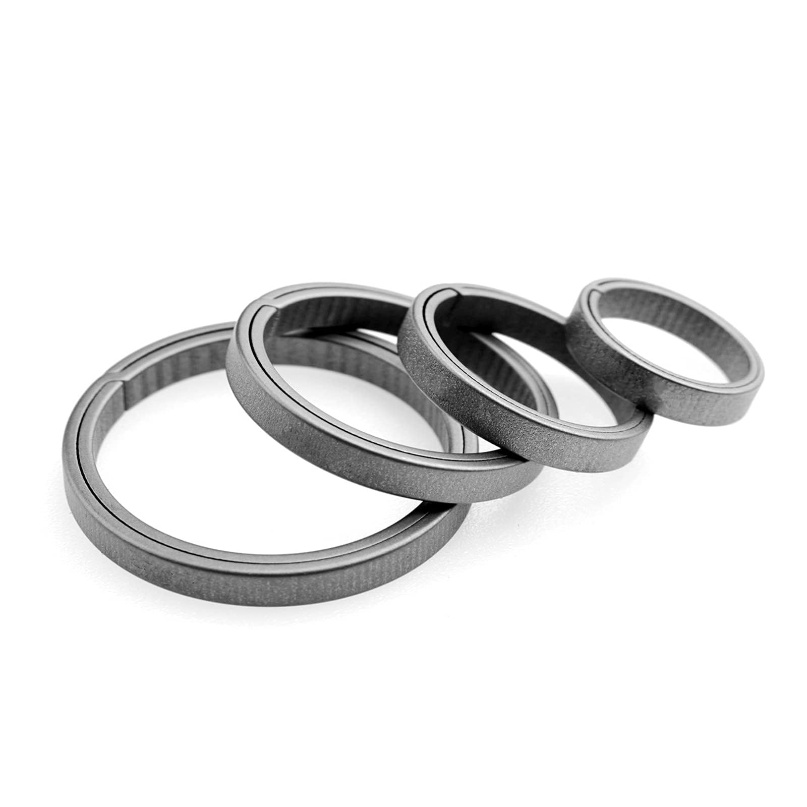MecArmy Titanium Keychain Rings, 1/3/4/7/18 PCS Side Pushing Split Ring for EDC Carabiner Clip Key Holder, Quick Release Solid Titanium Key Organiser for Men Women, Everyday Carry, Car & House Keys