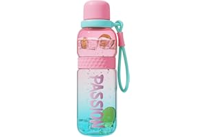 QWE Bike Cycling Water Bottle Plastic with Carry Handle,700ml/23oz,Lightweight,Heat-resisting,Reusable,Tritan BPA-free,Shock-resistant,for mountain,Road,Sport,Outdoors,and Gym(Pink)