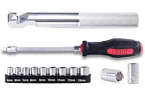 UNIGT Clutch Cover Removal Tool Compatible with Polaris RZR XP Turbo, RS1 Ranger XP 1000 Reversible Belt Changing Tool with Socket Kit (Belt Tool)