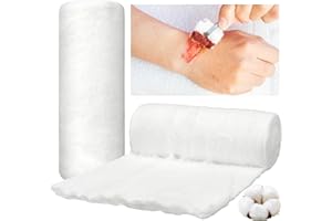 VitalCozy 2 Pack White Cotton Roll Non-sterile Cotton for Wound Care Absorbent Soft Cotton Rolled Multipurpose Cotton Use for Cosmetic Application and Product Removal