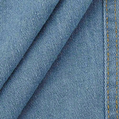 UBuyit Women Vintage Boyfriend Style Oversize Loose Denim Jeans Jacket Coat Outwear (Blue, L) - Thumbnail 7