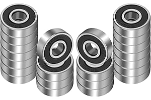 Homepa 22pcs 608-RS 608RS Ball Bearing Double Rubber Sealed Shielded, 8mm x 22mm 7mm Miniature Deep Groove 608 2RS Bearings for Skateboards, Inline Skates, Scooters, Roller Blade Long Boards