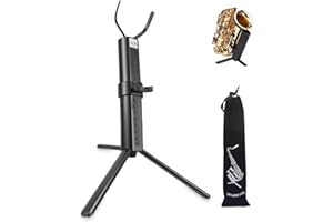 ZLXHDL Saxophone Stand, Metal Foldable Leg Sax Stand with Carrying Bag, Telescopic Portable Alto&Tenor Saxophone Stand for Musical Instrument